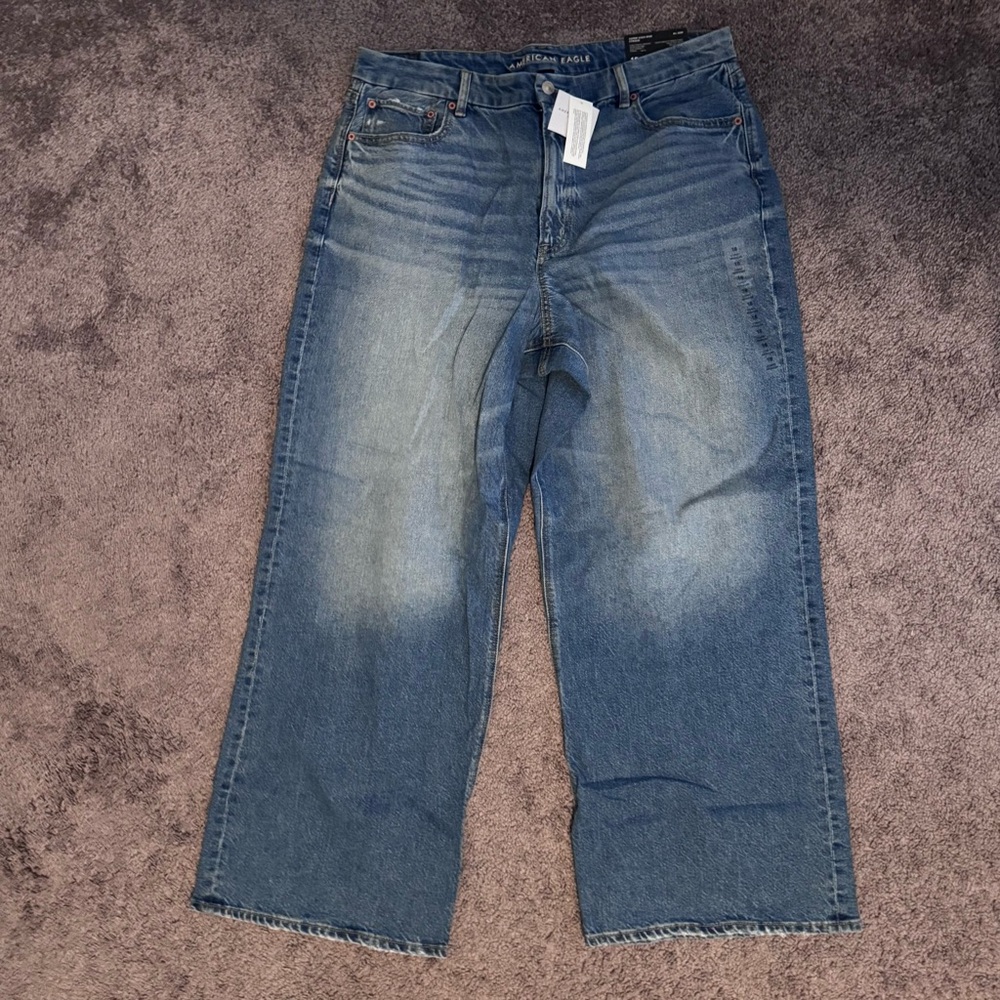 American Eagle Outfitters Classic Blue Wide-Leg Jeans